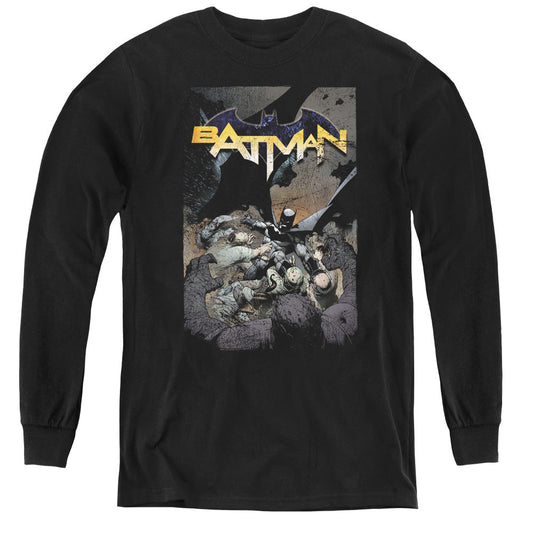Batman Batman One Long Sleeve Kids Youth T Shirt Black Officially Licensed