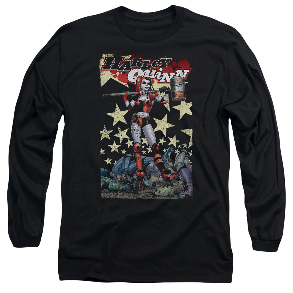 Batman Quinn One Mens Long Sleeve Shirt Black Officially Licensed