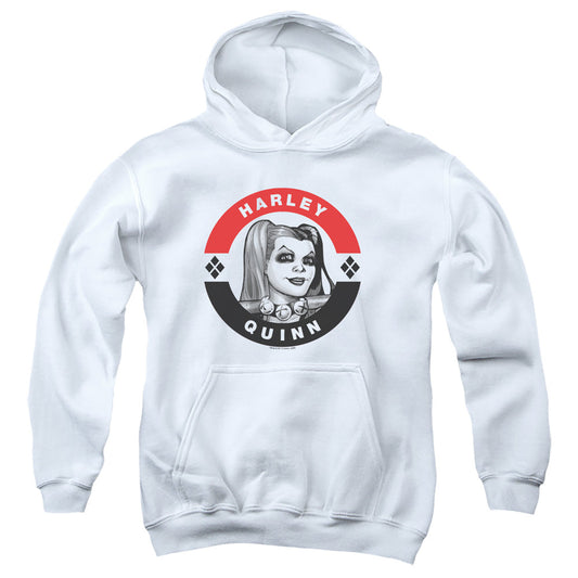 Batman Harley President Circle Kids Youth Hoodie White Officially Licensed