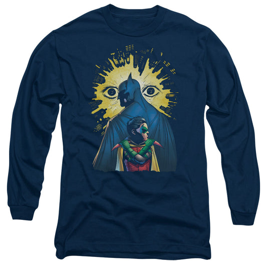 Batman Watchers Mens Long Sleeve Shirt Navy Blue Officially Licensed