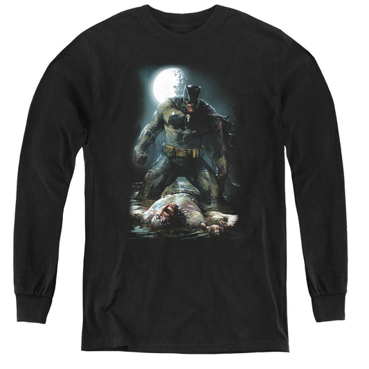 Batman Mudhole Long Sleeve Kids Youth T Shirt Black Officially Licensed