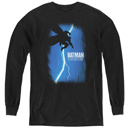 Batman Dkr Cover Long Sleeve Kids Youth T Shirt Black Officially Licensed