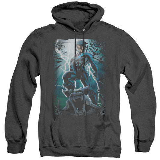 Batman Night Light Heather Mens Hoodie Black Officially Licensed