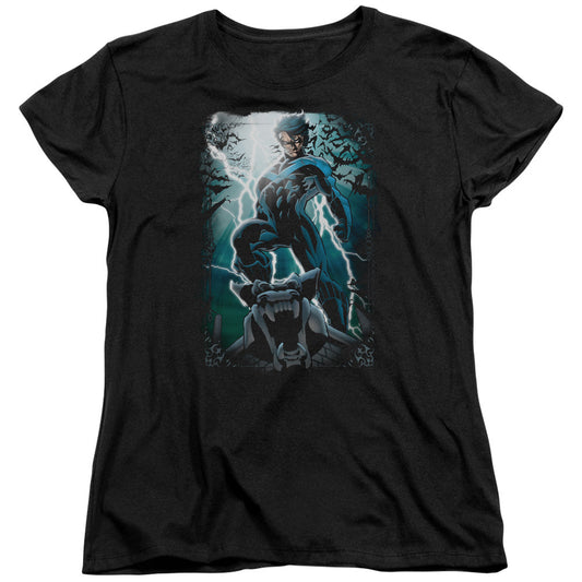 Batman Night Light Womens T Shirt Black Officially Licensed