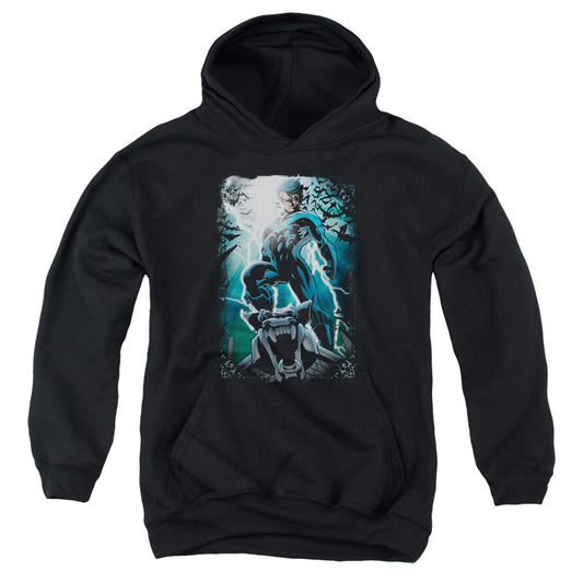 Batman Night Light Kids Youth Hoodie Black Officially Licensed