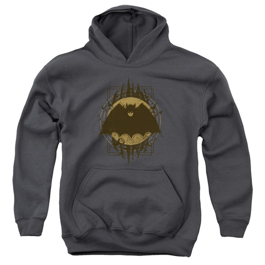 Batman Batman Crest Kids Youth Hoodie Charcoal Officially Licensed