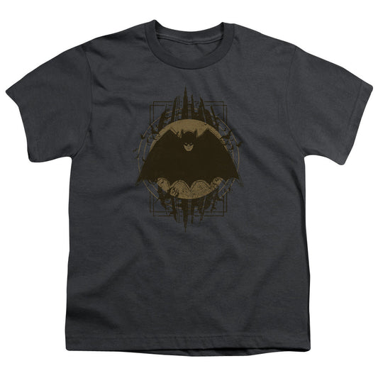 Batman Batman Crest Kids Youth T Shirt Charcoal Officially Licensed