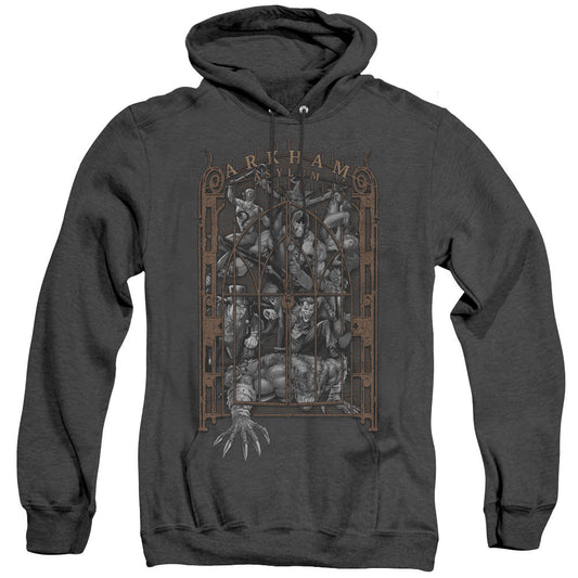 Batman Arkhams Gate Heather Mens Hoodie Black Officially Licensed