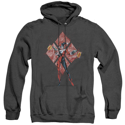 Batman Harley Quinn (Diamonds) Heather Mens Hoodie Black Officially Licensed