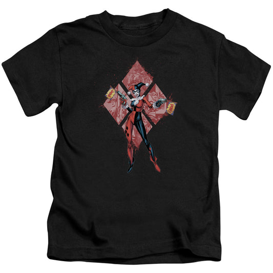 Batman Harley Quinn (Diamonds) Juvenile Kids Youth T Shirt Black Officially Licensed