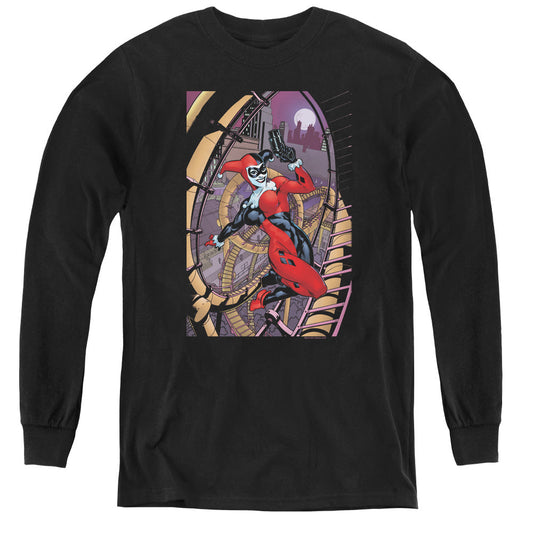Batman Harley First Long Sleeve Kids Youth T Shirt Black Officially Licensed
