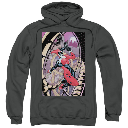 Batman Harley First Mens Hoodie Charcoal Officially Licensed