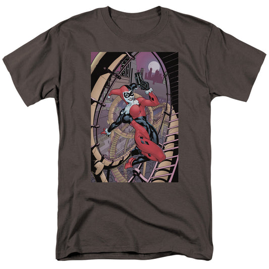 Batman Harley First Mens T Shirt Charcoal Officially Licensed