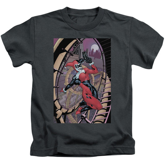 Batman Harley First Juvenile Kids Youth T Shirt Charcoal Officially Licensed
