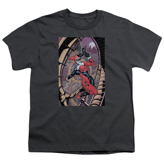 Batman Harley First Kids Youth T Shirt Charcoal Officially Licensed