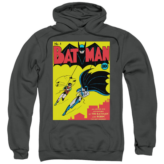 Batman Batman First Mens Hoodie Charcoal Officially Licensed