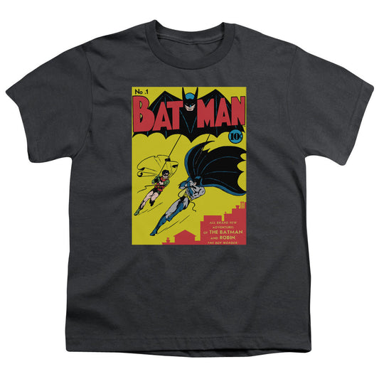 Batman Batman First Kids Youth T Shirt Charcoal Officially Licensed