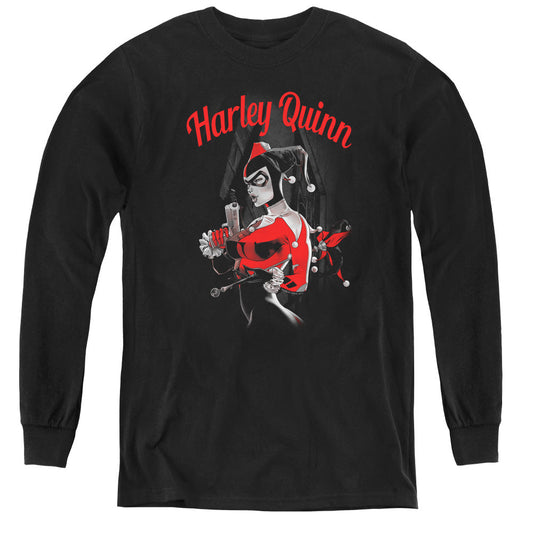 Batman Spring Gun Long Sleeve Kids Youth T Shirt Black Officially Licensed