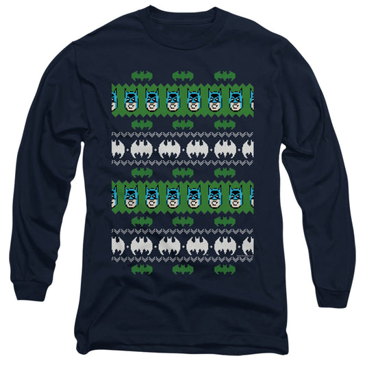 Batman Batman Christmas Sweater Mens Long Sleeve Shirt Navy Blue Officially Licensed