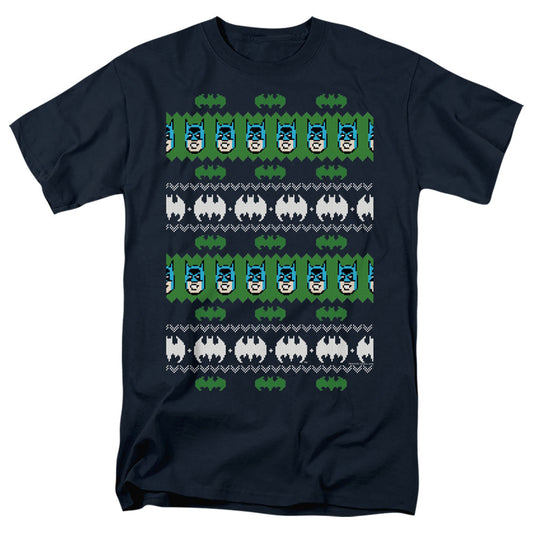 Batman Batman Christmas Sweater Mens T Shirt Navy Blue Officially Licensed