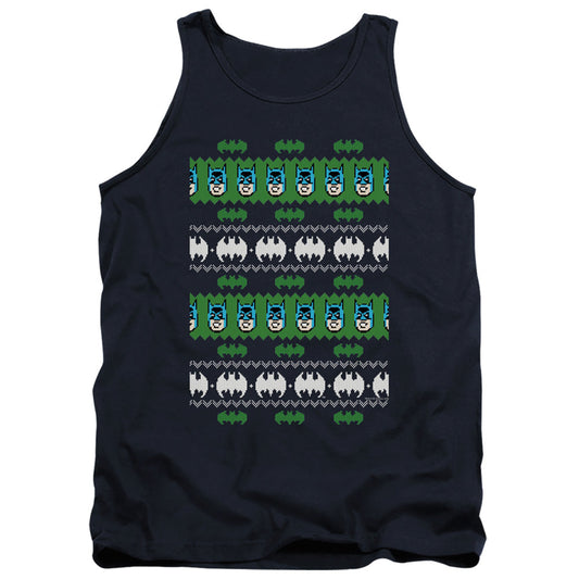 Batman Batman Christmas Sweater Mens Tank Top Shirt Navy Blue Officially Licensed