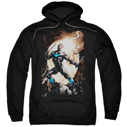 Batman Nightwing Against Owls Mens Hoodie Black Officially Licensed