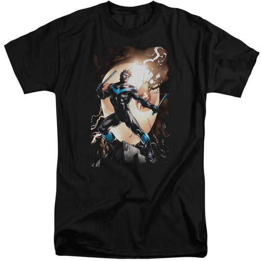 Batman Nightwing Against Owls Mens Tall T Shirt Black Officially Licensed