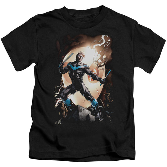 Batman Nightwing Against Owls Juvenile Kids Youth T Shirt Black Officially Licensed
