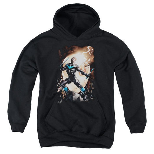 Batman Nightwing Against Owls Kids Youth Hoodie Black Officially Licensed