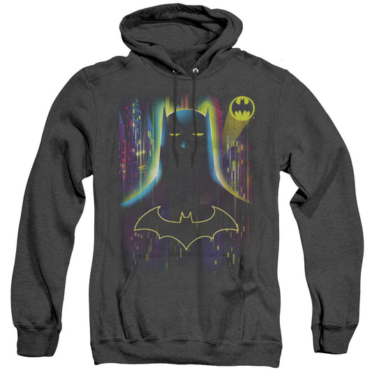 Batman Knight Lights Heather Mens Hoodie Black Officially Licensed