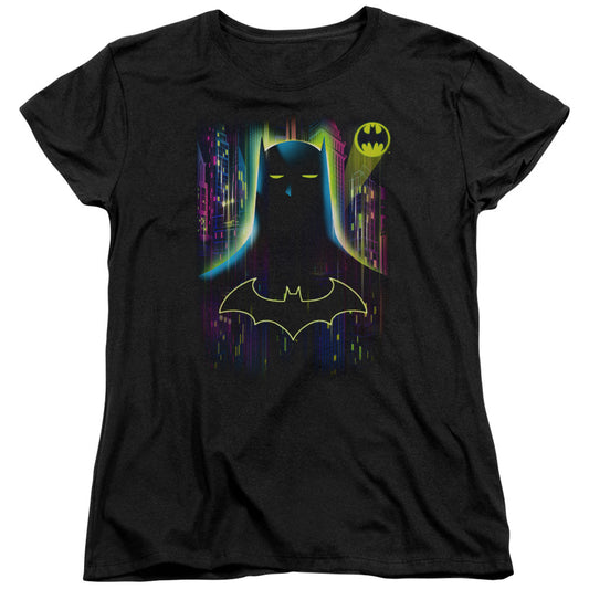 Batman Knight Lights Womens T Shirt Black Officially Licensed