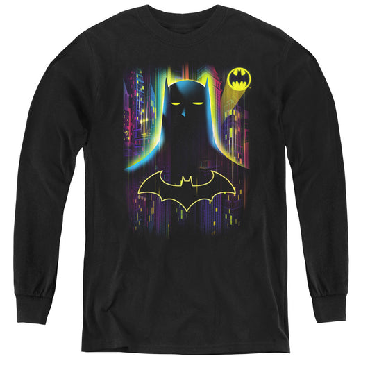 Batman Knight Lights Long Sleeve Kids Youth T Shirt Black Officially Licensed