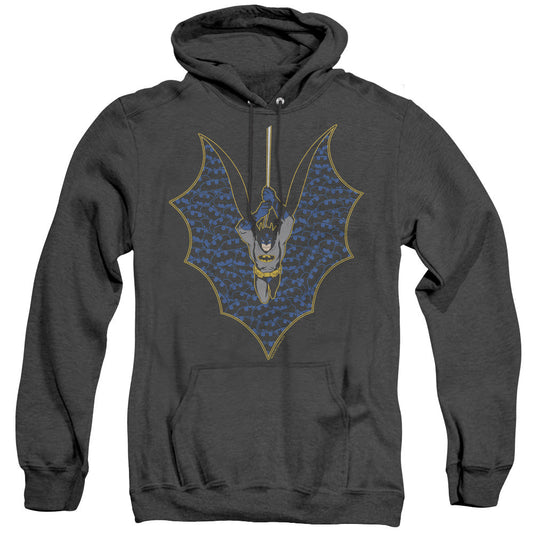 Batman Bat Fill Heather Mens Hoodie Black Officially Licensed