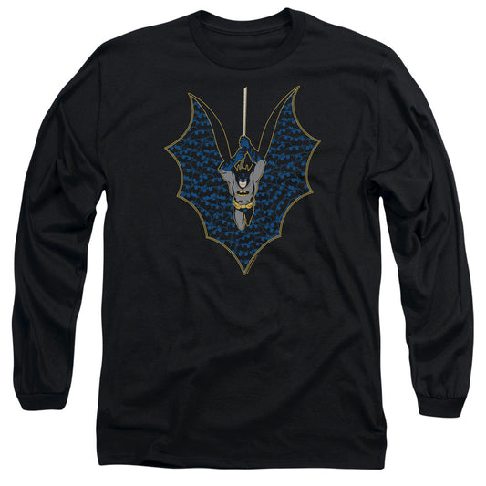 Batman Bat Fill Mens Long Sleeve Shirt Black Officially Licensed