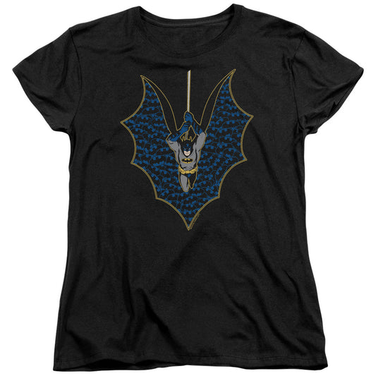 Batman Bat Fill Womens T Shirt Black Officially Licensed