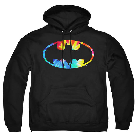 Batman Tie Dye Batman Logo Mens Hoodie Black Officially Licensed