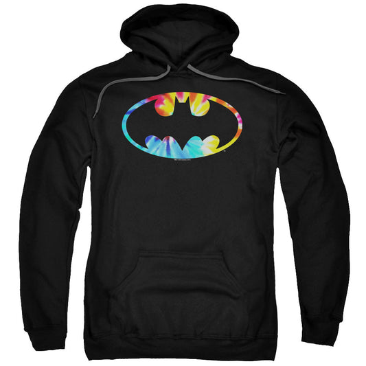 Batman Tie Dye Batman Logo Mens Hoodie Black Officially Licensed