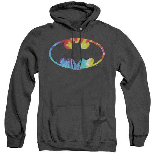 Batman Tie Dye Batman Logo Heather Mens Hoodie Black Officially Licensed