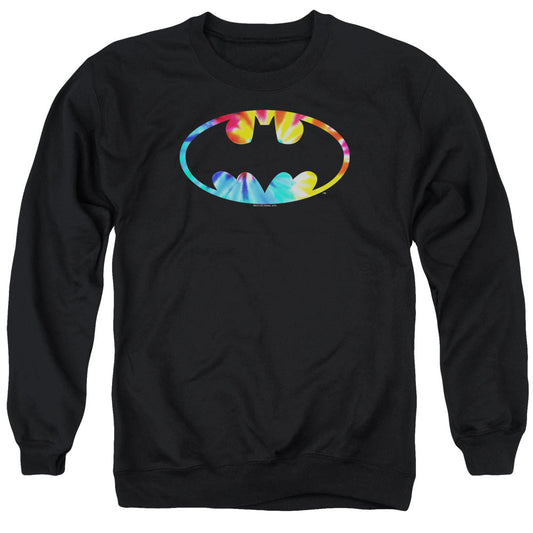 Batman Tie Dye Batman Logo Mens Crewneck Sweatshirt Black