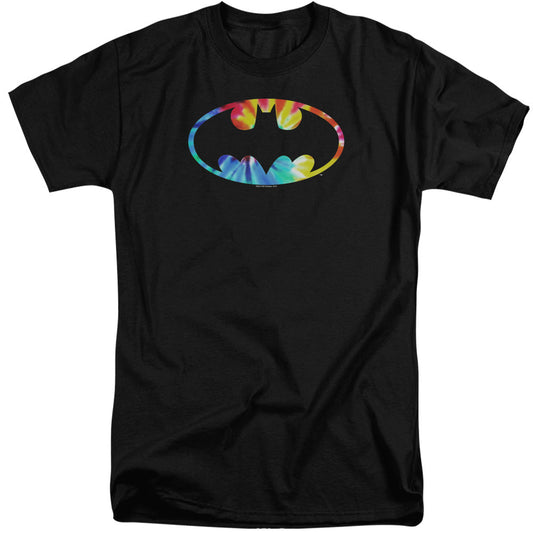 Batman Tie Dye Batman Logo Mens Tall T Shirt Black Officially Licensed