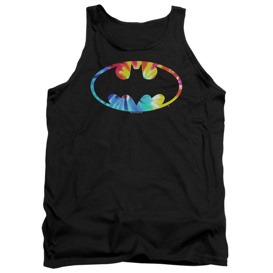 Batman Tie Dye Batman Logo Mens Tank Top Shirt Black Officially Licensed