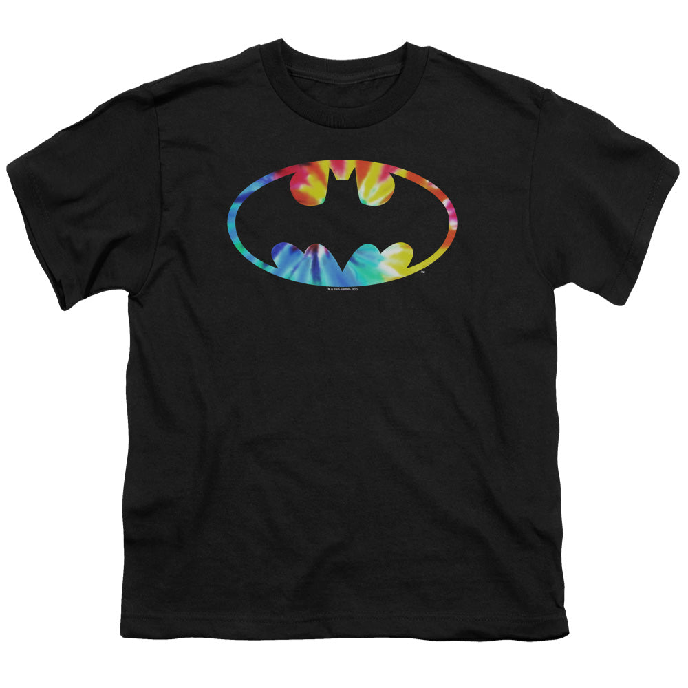 Batman Tie Dye Batman Logo Kids Youth T Shirt Black Officially Licensed