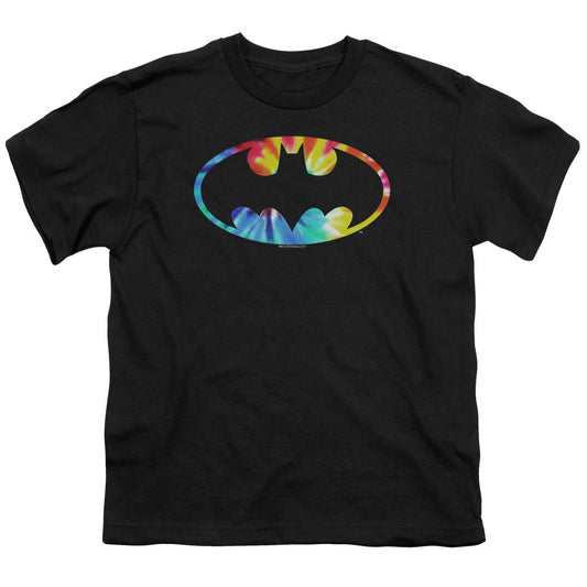 Batman Tie Dye Batman Logo Kids Youth T Shirt Black Officially Licensed
