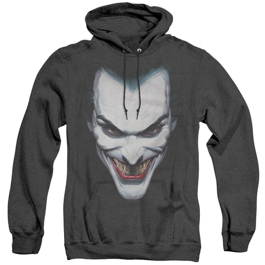 Batman Joker Portrait Heather Mens Hoodie Black Officially Licensed