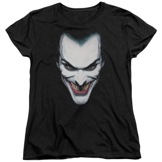 Batman Joker Portrait Womens T Shirt Black Officially Licensed