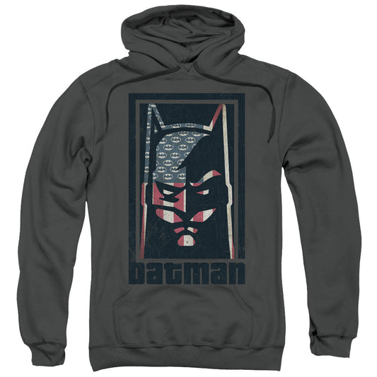 Batman American Batman Mens Hoodie Charcoal Officially Licensed