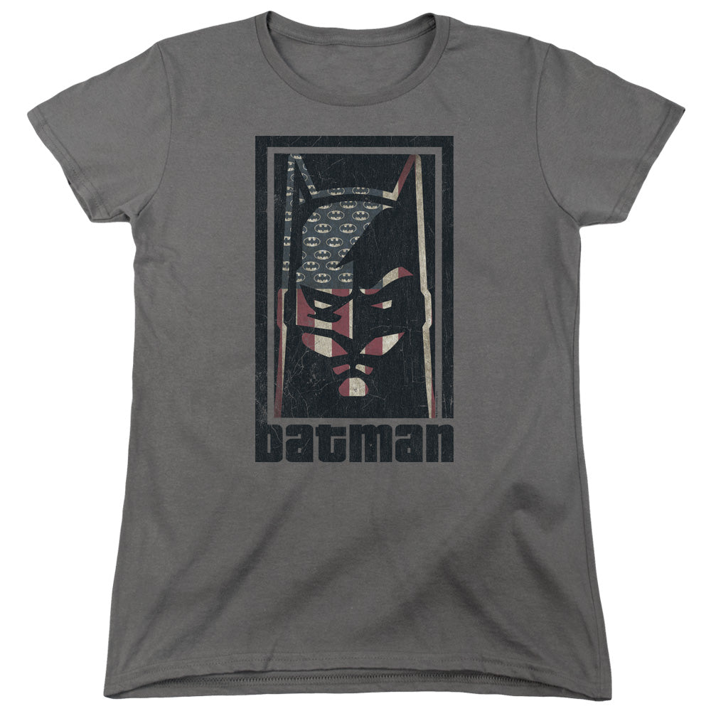 Batman American Batman Womens T Shirt Charcoal Officially Licensed