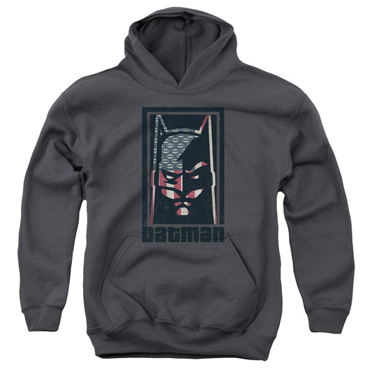 Batman American Batman Kids Youth Hoodie Charcoal Officially Licensed