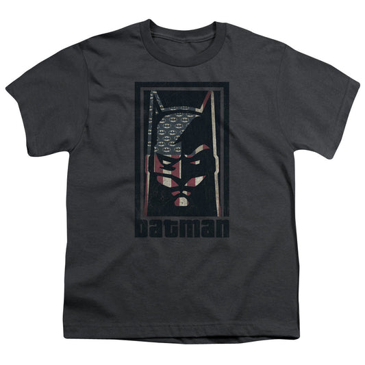 Batman American Batman Kids Youth T Shirt Charcoal Officially Licensed