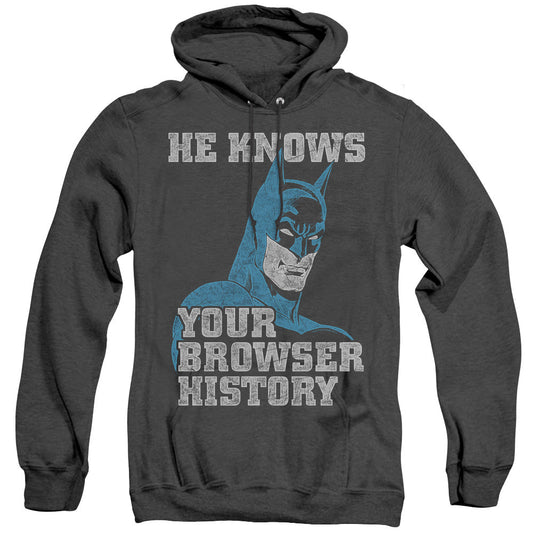 Batman Batman Knows Heather Mens Hoodie Black Officially Licensed